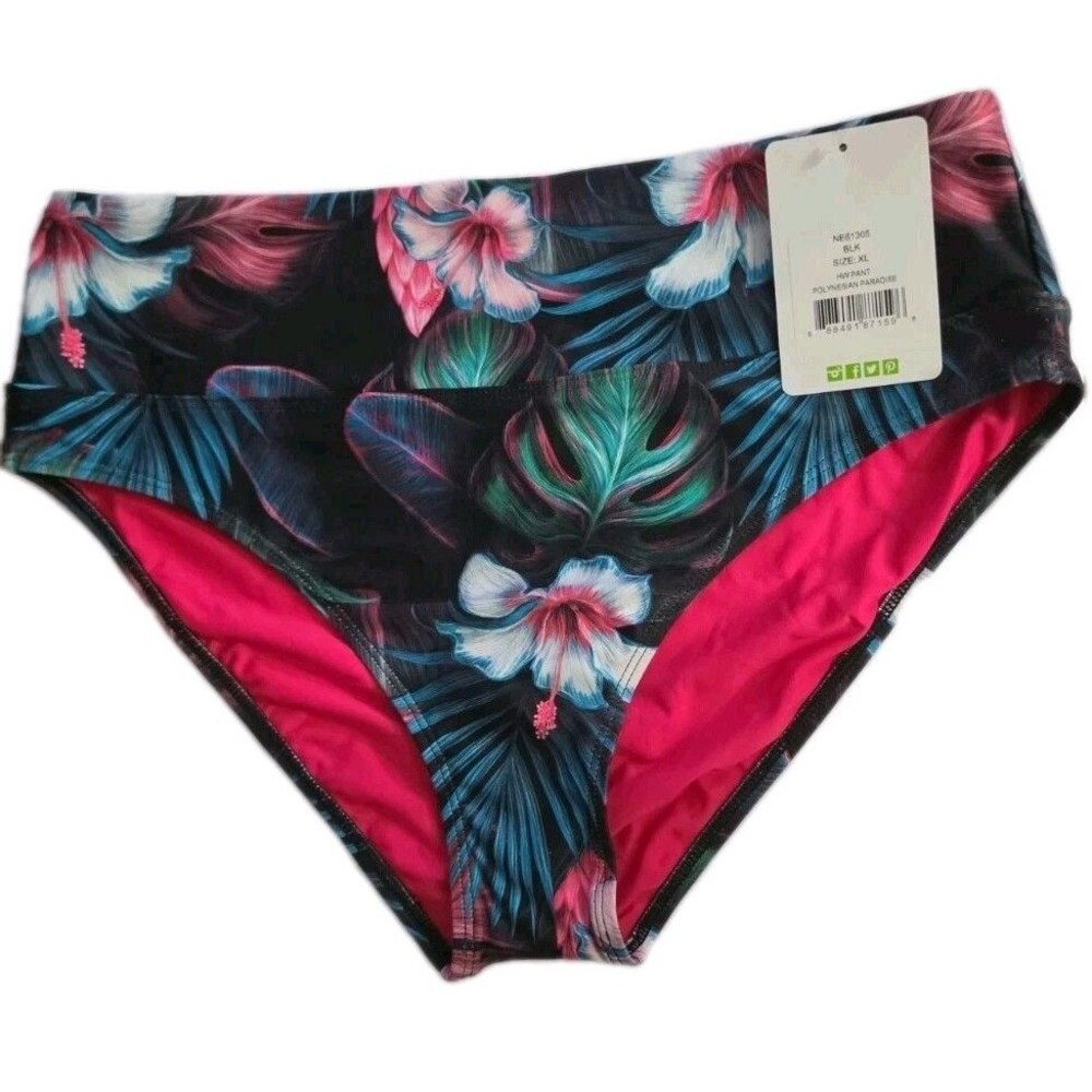 Next Swimwear Polynesian Paradise High Waisted Bikini Bottoms Large L New NWT